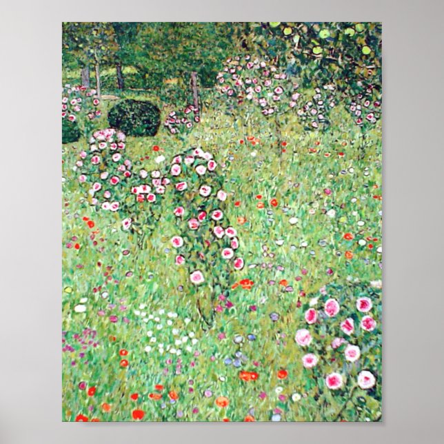 Póster Jardín De Frutas Con Rosas De Gustav Klimt (Frente)