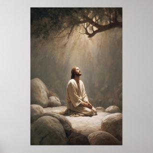 Póster Jardín de Getsemaní Jesús Orando Jesús Cristiano