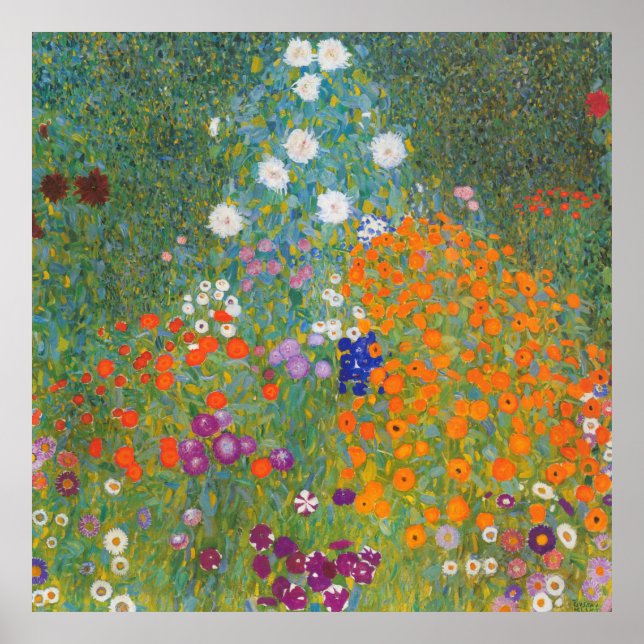 Póster Jardín de granja con Crucifijo — Gustav Klimt (Frente)