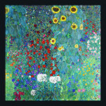 Póster Jardín de granja con girasoles por Gustav Klimt<br><div class="desc">Jardín de granja con pintura de girasoles de Gustav Klimt</div>