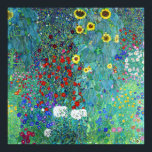 Póster Jardín de granja con girasoles por Gustav Klimt<br><div class="desc">Jardín de granja con pintura de girasoles de Gustav Klimt</div>