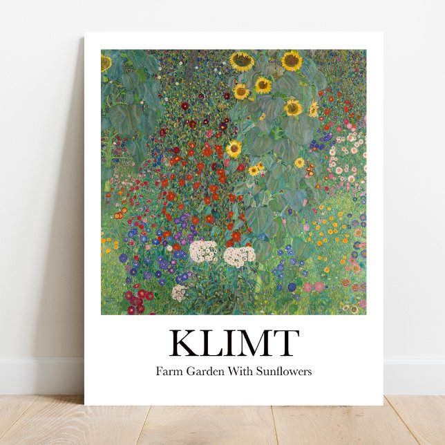 Póster Jardín de granja con girasoles por Gustav Klimt (Bring Sunshine Home: Klimt's "Farm Garden." Golden hues, vibrant florals)