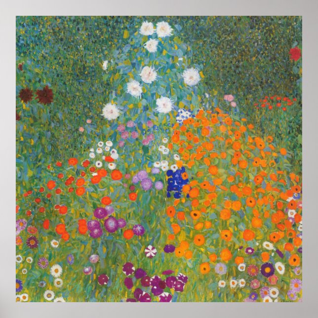 Póster Jardín de Granjas (Bauerngarten) 1905 Gustav Klimt (Frente)