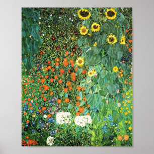 Póster Jardín De Granjas Con Girasoles Gustav Klimt