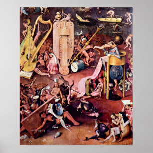 Póster Jardín de Hieronymus Bosch- del infierno, detalle