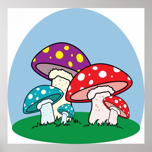 Póster Jardín de hongos vibrantes (Frente)