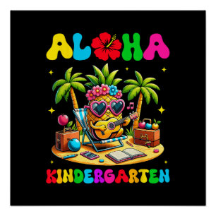 Póster Jardín de infancia Aloha Piña Hawaii Vuelta al col