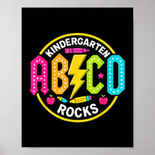 Póster Jardín de Infancia Rocks Abcd De vuelta a la Escue