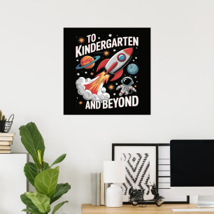 Póster Jardín de infancia y más allá astronauta vuelta al