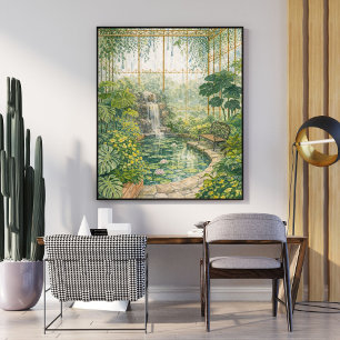 Póster jardín de invernadero tropical conservador botán