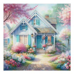 Póster Jardín de la Casa Azul de Blossom Lane