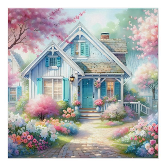 Póster Jardín de la Casa Azul de Blossom Lane (Anverso)