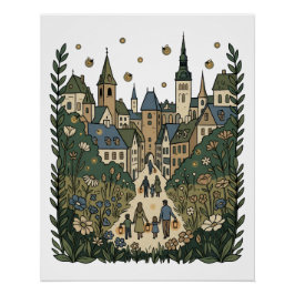 Póster Jardín de la ciudad otoño