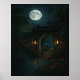 Póster Jardín de la Puerta de la Luna - Fantasía mística