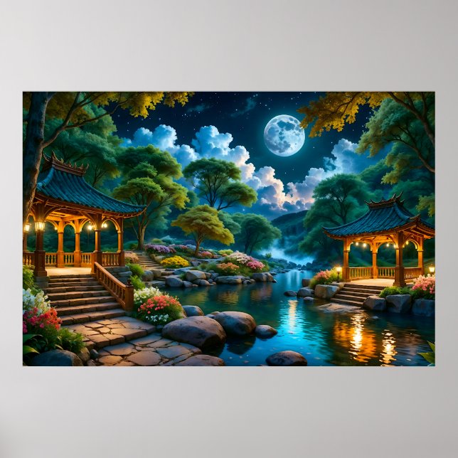 Póster Jardín de la tranquila noche (Frente)