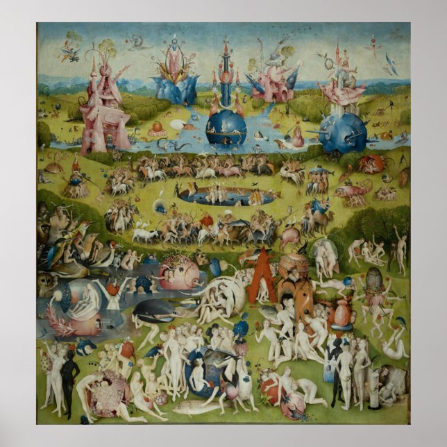 Póster Jardín de las Delicias Terrestres, 1490-1500 (Frente)