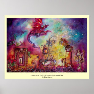 PÓSTER JARDÍN DE LAS SOMBRAS PERDIDAS -DRAGÓN ROJO VOLADO
