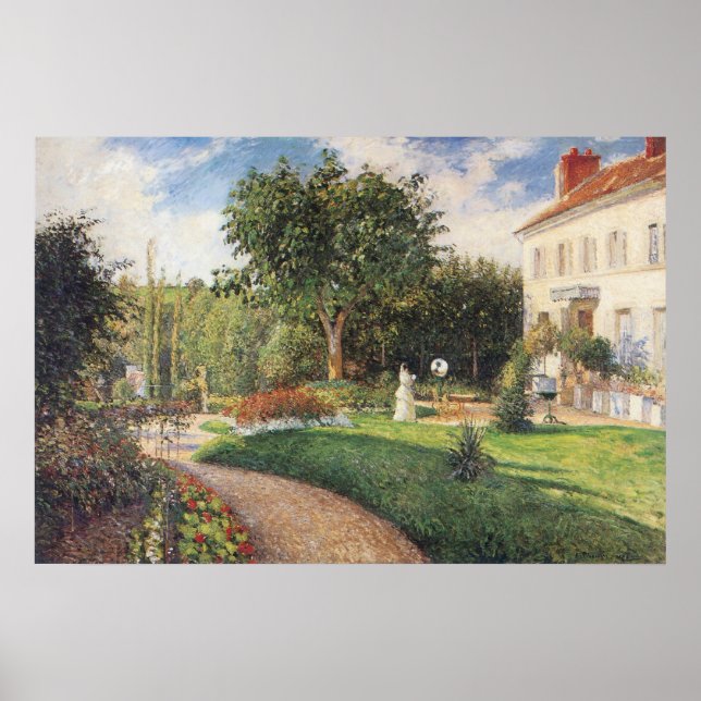 Póster Jardín de Les Mathurins en Pontoise por Pissarro (Frente)