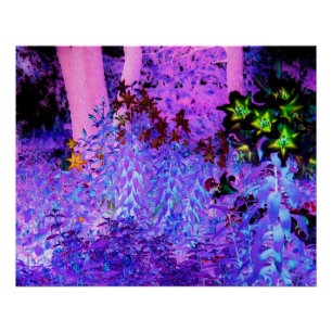 Póster Jardín de Lirios Negro y Carmesí Espeluznante Pais