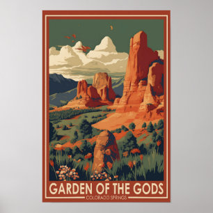 Póster Jardín de los Dioses Colorado Springs Viajes Vinta