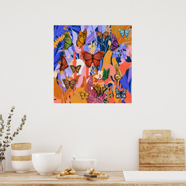 Póster Jardín de mariposas (Cocina)
