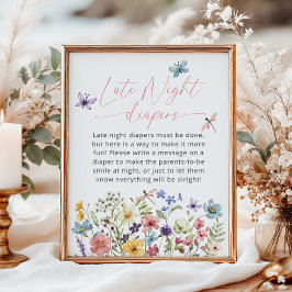 Póster Jardín de mariposas de flores silvestres