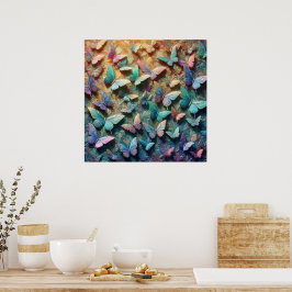 Póster Jardín de Mariposas Iridescentes