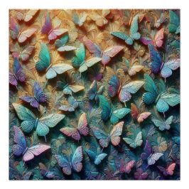 Póster Jardín de Mariposas Iridescentes