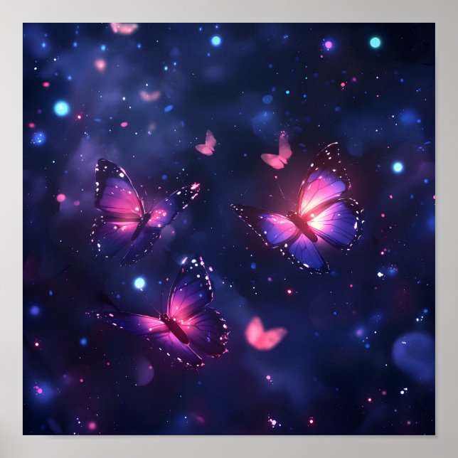 Póster Jardín de mariposas nocturnas celestiales (Frente)
