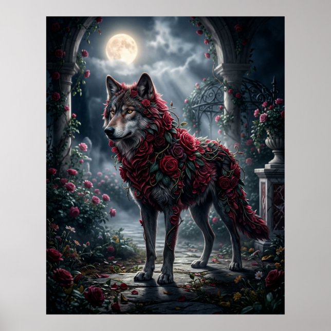 Póster Jardín de medianoche de Rose Wolf (Frente)