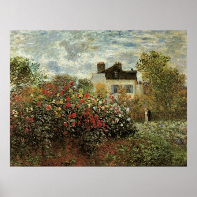 Póster Jardín de Monet en Argenteuil por Claude Monet (Frente)