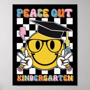 Póster Jardín de niños el último día de la escuela sonreí