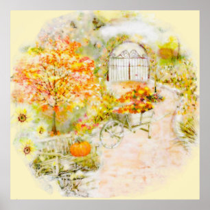 Póster Jardín de otoño