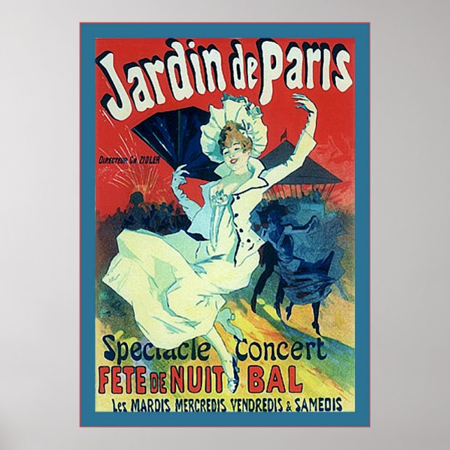 Póster Jardin de Paris ~ Publicidad francesa vintage (Frente)