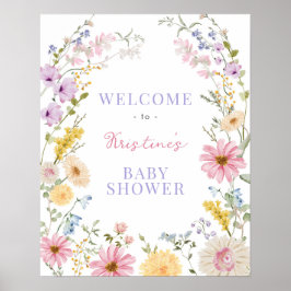 Póster Jardín de Pastel Floral Bienvenida a la Ducha de l