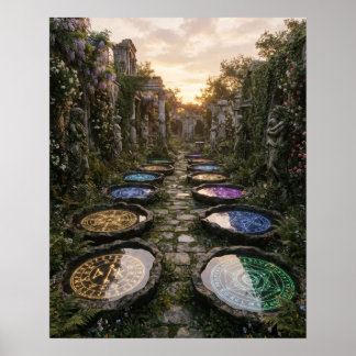 Póster Jardín de Piedra de la Piscina Reflectante