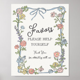 Póster Jardín de primavera Fiesta Pastel Favores Florales