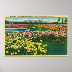 Póster Jardín de Rosas Municipales en el Condado de Santa