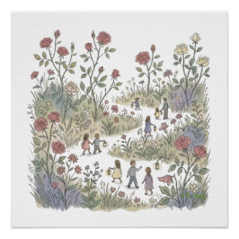 Póster Jardín de Rosas Otoño