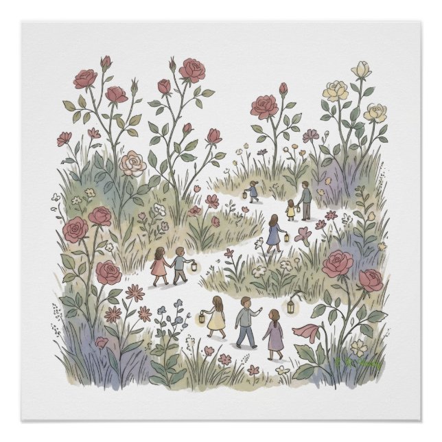Póster Jardín de Rosas Otoño (Anverso)