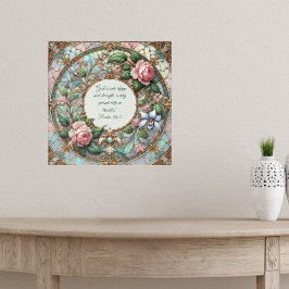 Póster Jardín de Rosas Pastel Versículos Bíblicos Persona
