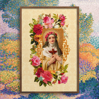 Póster Jardín de Saint Rosa Poster en amarillo