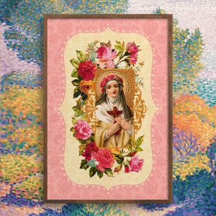 Póster Jardín de Saint Rosa Poster en rosa