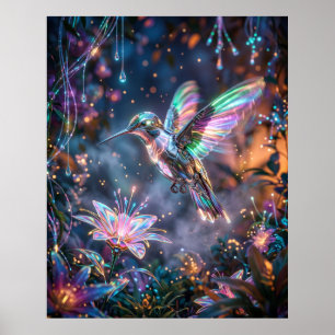 Póster Jardín de Voltaje de Colibrí