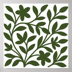 Póster Jardín de Zarcillos Verde Hiedra Floral Hojas