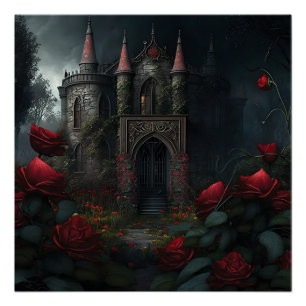 Póster Jardín del Rosa del Cementerio Gótico