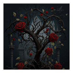 Póster Jardín del Rosa del Cementerio Gótico