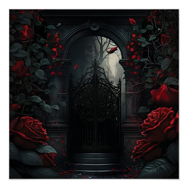 Póster Jardín del Rosa del Cementerio Gótico (Anverso)