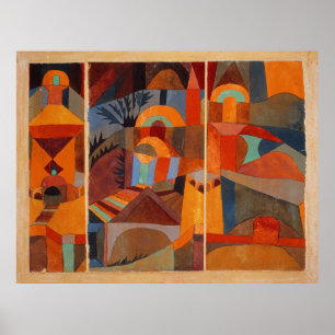 Póster Jardín del templo de Paul Klee extraordinariament