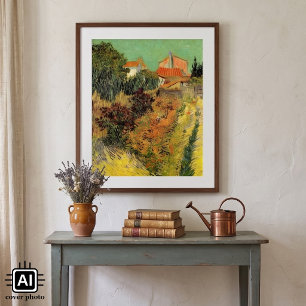 Póster Jardín detrás de una casa por Vincent van Gogh